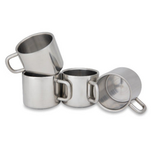 Load image into Gallery viewer, The Little Sipper - Stainless Steel Insulated Espresso Cups (Natural Finish) (Set of 4)