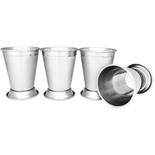 Load image into Gallery viewer, Mint Julep Cups: Stainless Steel Kentucky Derby Glasses, Metal 12 oz Cocktail Glasses, Derby Party Supplies (Set of 2)