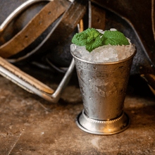 Load image into Gallery viewer, Mint Julep Cups: Stainless Steel Kentucky Derby Glasses, Metal 12 oz Cocktail Glasses, Derby Party Supplies (Set of 2)