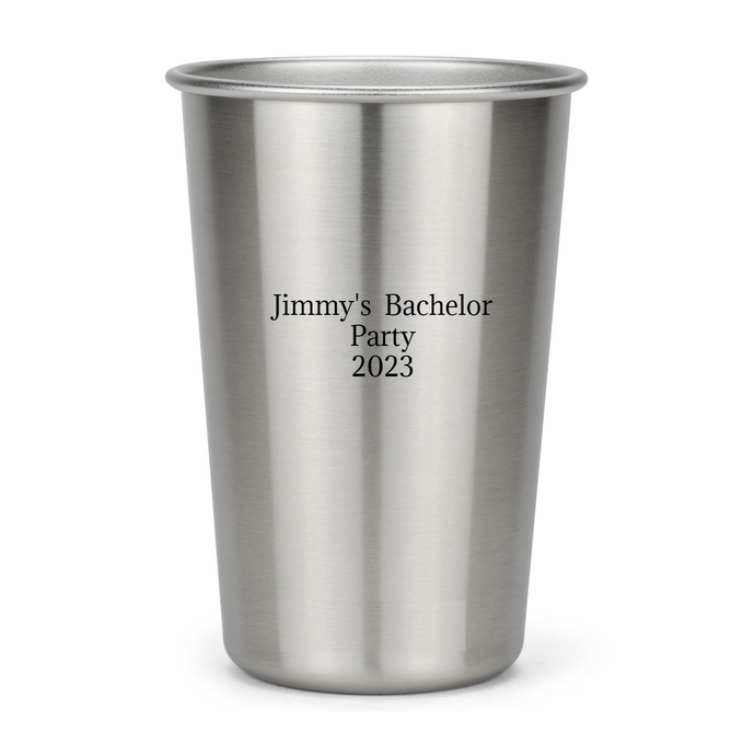 Party Pints (Quantity 100) - Natural Stainless Steel Laser Engraved
