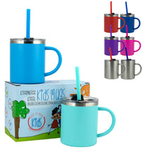 Load image into Gallery viewer, 'Keep It Real' Kids Mugs - 10 oz, Set of 2 (Ocean/Tiffany)