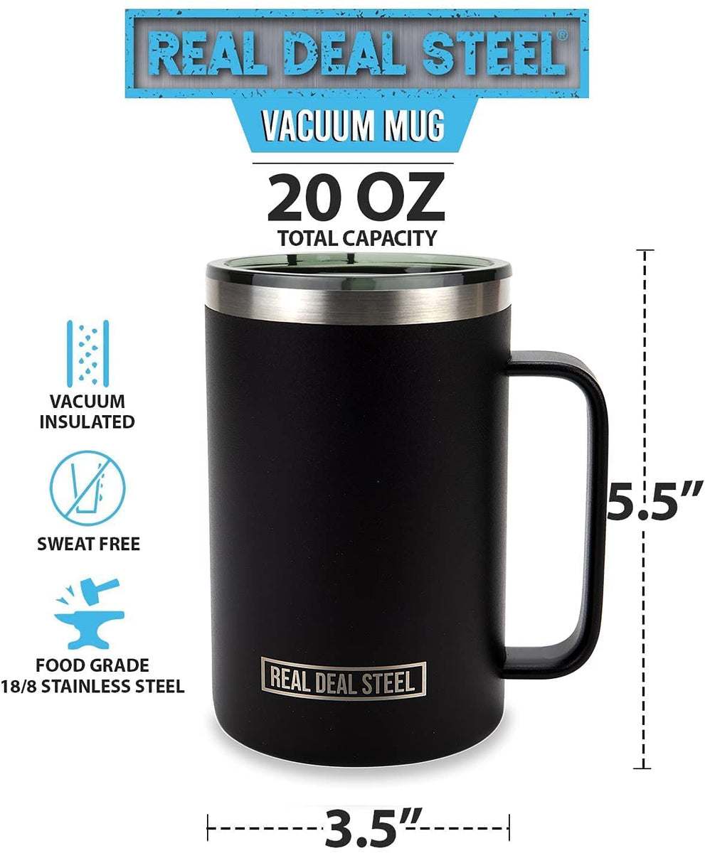 The Instant Classic - 20 oz Vacuum Insulated Mug Color Stainless Steel –  Real Deal Steel