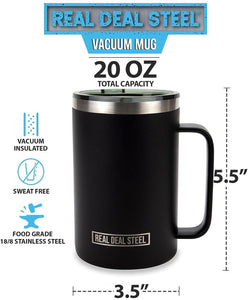 The Instant Classic - 20 oz Vacuum Insulated Mug - 1 Black and 1 Tiffany Blue