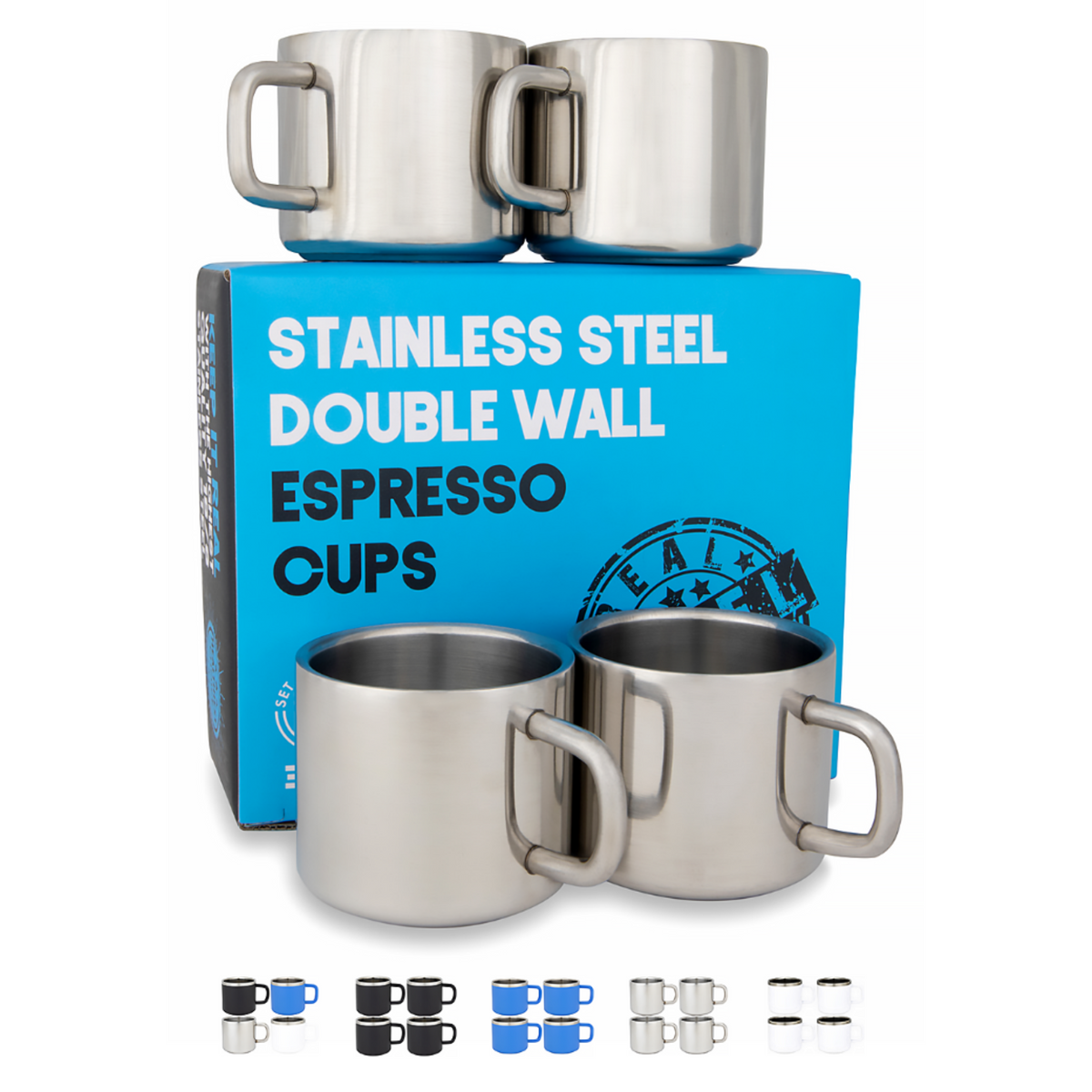 The Little Sipper - Stainless Steel Insulated Espresso Cups (Black