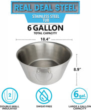 Load image into Gallery viewer, Large Stainless Steel Insulated Beverage Tub: Great Ice Bucket for Bottles of Beer, Wine and Champagne
