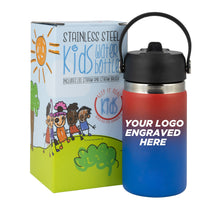 Load image into Gallery viewer, &#39;Keep It Real&#39; Kids Water Bottle - 12 oz (Red/Blue)