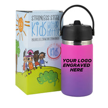 Load image into Gallery viewer, &quot;Keep It Real&quot; Kids Water Bottle - $13.49 /EA FOR 20 - 12 oz (Pink/Purple)