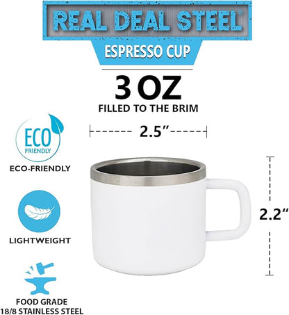 The Little Sipper - Stainless Steel Insulated Espresso Cups (Assorted Color) (Set of 4)