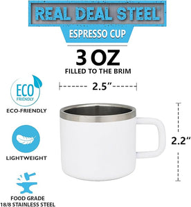 The Little Sipper - Stainless Steel Insulated Espresso Cups (Assorted Color) (Set of 4)