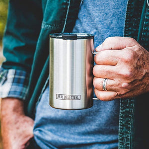 20 OZ Vacuum Insulated Mug (Natural Stainless) - Customized with Logo or Text