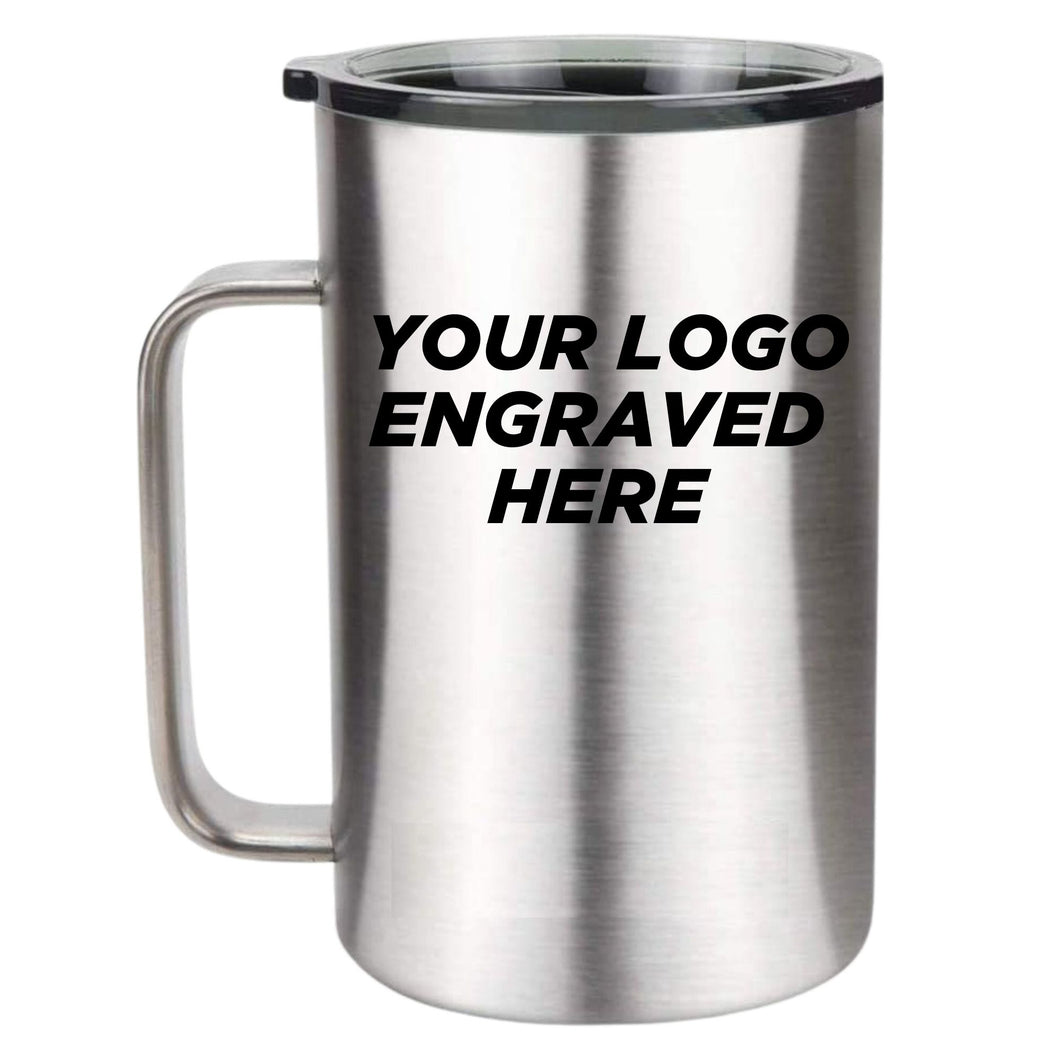 20 OZ Vacuum Insulated Mug (Natural Stainless) - Customized with Logo or Text