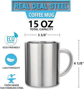 The Instant Classic - 20 oz Vacuum Insulated Mug Color Stainless Steel (Set of 2)