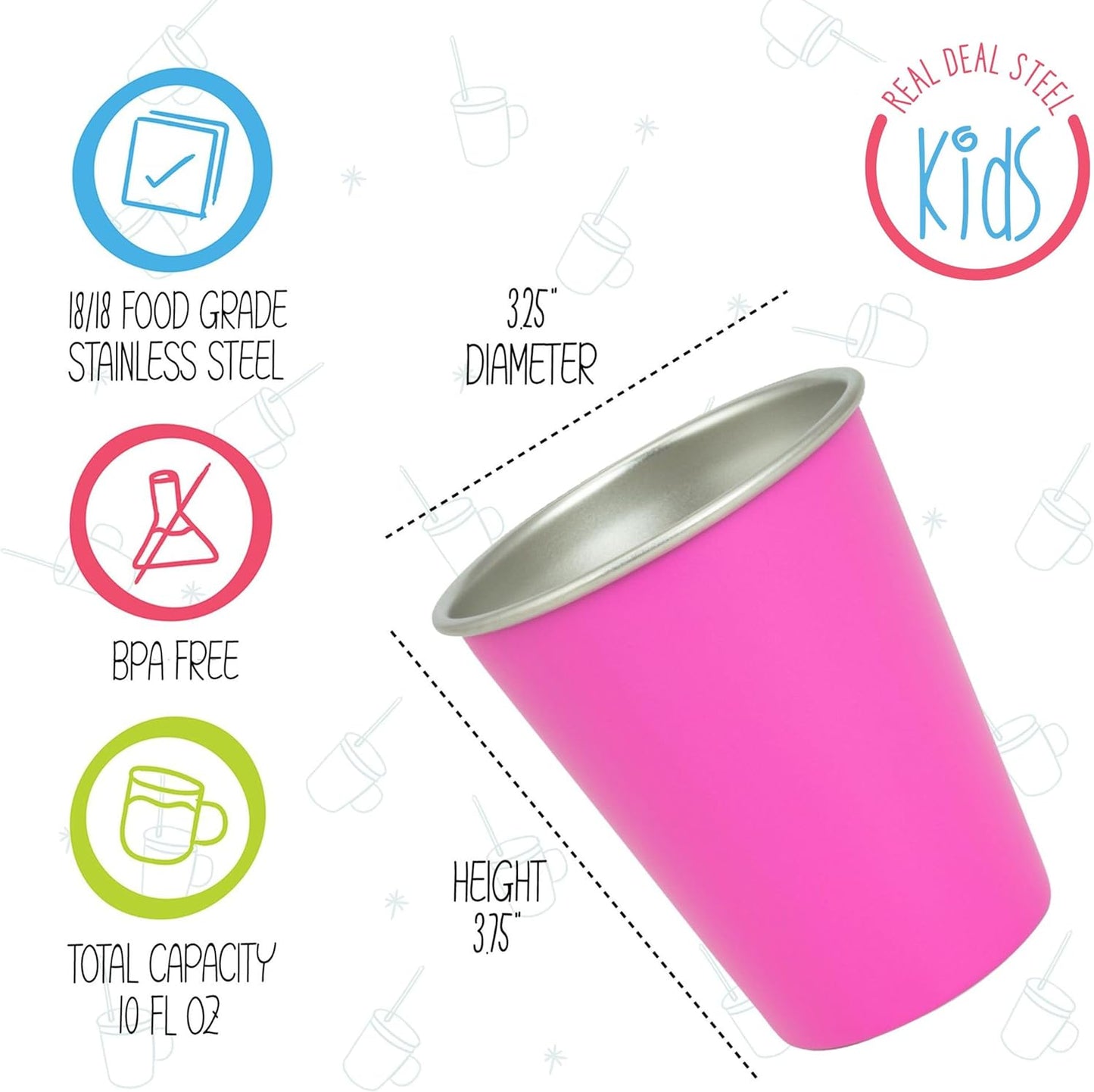 Kids Stack Cup™ - Set of 8 (Rainbow Colors)