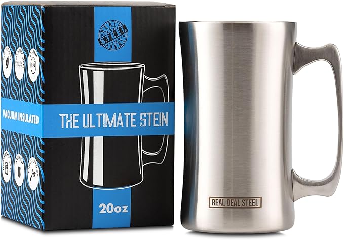The Ultimate Stein - Stainless Steel Beer Mug 20 oz - Vacuum Insulated