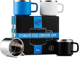 The Little Sipper - Stainless Steel Insulated Espresso Cups (Assorted Color) (Set of 4)