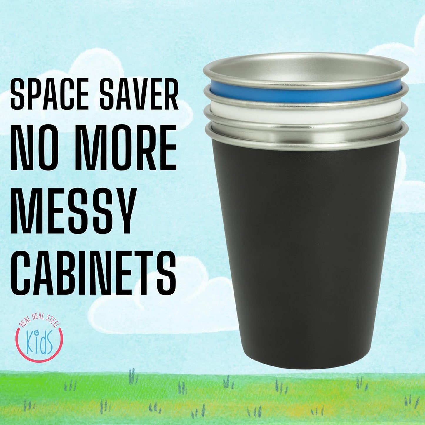 Kids Stack Cup™ – Set of 4 (Core Colors)