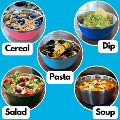 Durabowls - 20 oz Insulated Stainless Steel Bowls