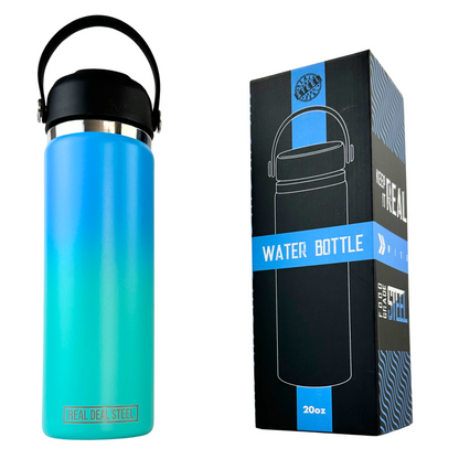 20 OZ Vacuum Insulated Water Bottle -Ocean/Teal | BPA Free, Food Grade 18/8 Stainless Steel with Silicone Handle and Straw Cleaning Brush (Copy) (Copy) (Copy) (Copy) (Copy)