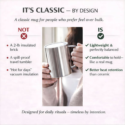 The Classic - Stainless Steel Coffee Mug - Insulated Mugs (Set of 2)