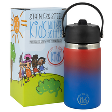Load image into Gallery viewer, &#39;Keep It Real&#39; Kids Water Bottle - 12 oz (Red/Blue)