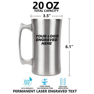 The Ultimate Stein - $18.90 EA FOR 20 - 20 oz Vacuum Insulated Beer Mug