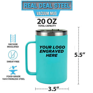 20 OZ Vacuum Insulated Mug (Teal) - Customized with Logo or Text