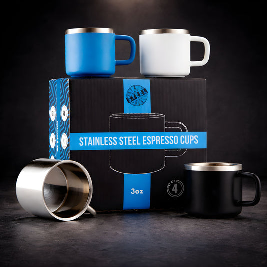 The Little Sipper - Stainless Steel Insulated Espresso Cups (Assorted Color) (Set of 4)