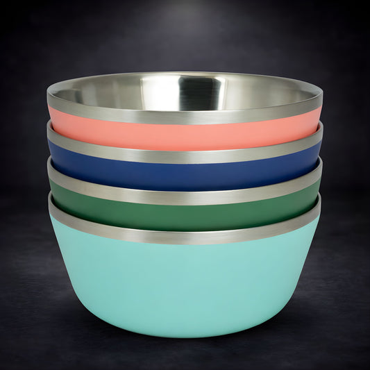 Durabowls - 20 oz Insulated Stainless Steel Bowls - Assorted Colors
