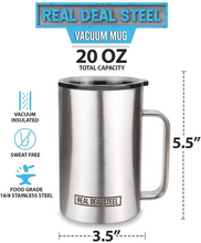 Load image into Gallery viewer, The Instant Classic - 20 oz Vacuum Insulated Mug Color Stainless Steel (Set of 2)