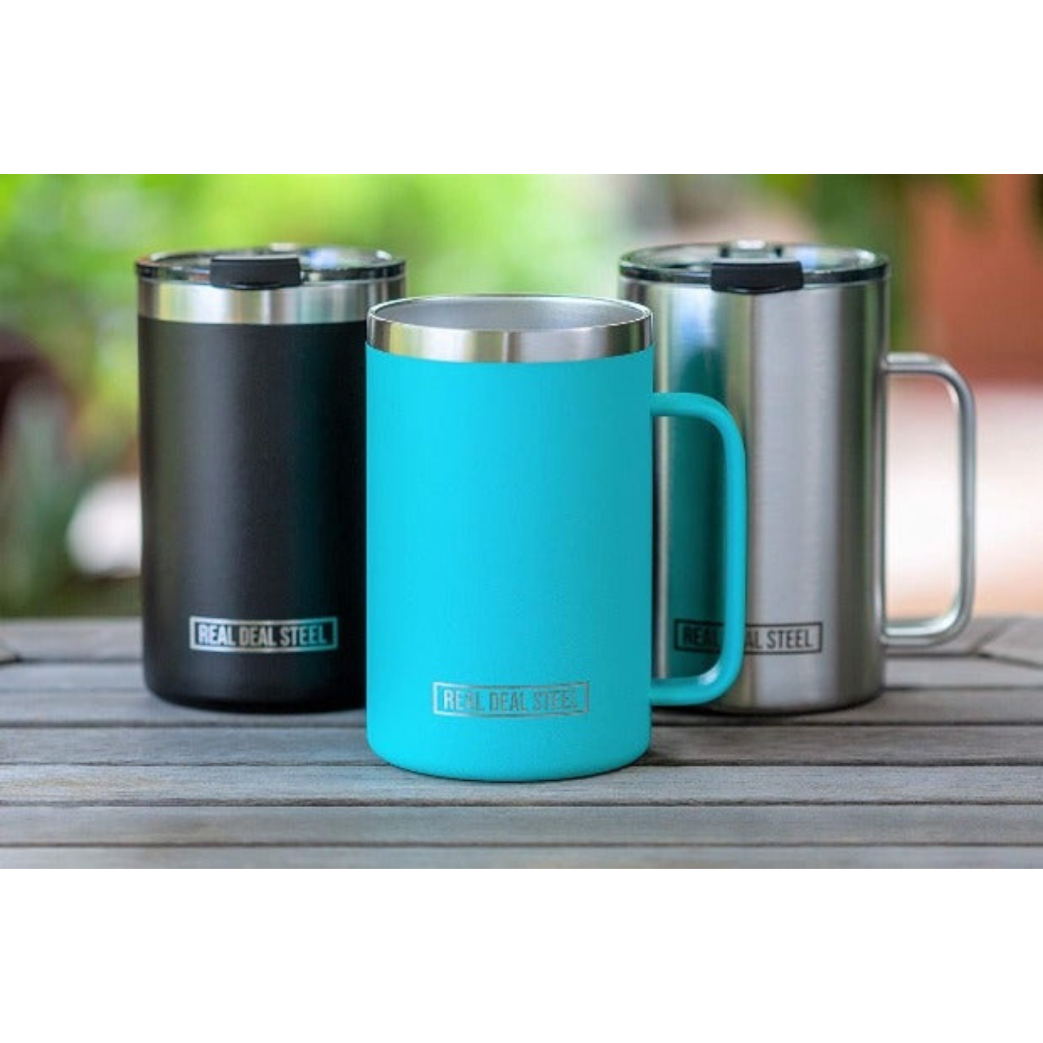 Fresh Daisies on Blue Stainless Steel 20 oz. Vacuum Insulated