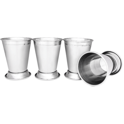 Mint Julep Cups: Stainless Steel Kentucky Derby Glasses, Metal 12 oz Cocktail Glasses, Derby Party Supplies (Set of 2)