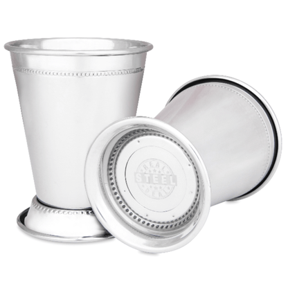 Mint Julep Cups: Stainless Steel Kentucky Derby Glasses, Metal 12 oz Cocktail Glasses, Derby Party Supplies (Set of 2)