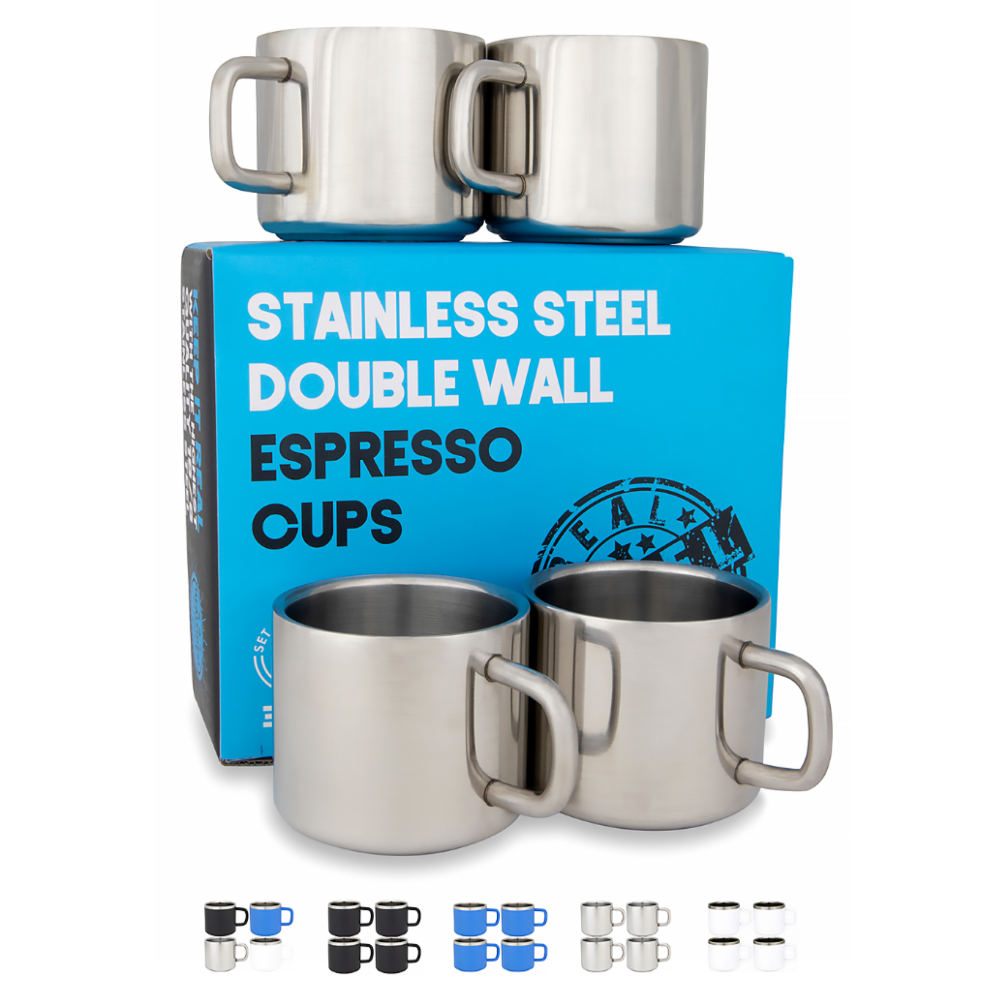 American Style Coffee Cup Set Double Wall 304 Stainless Steel