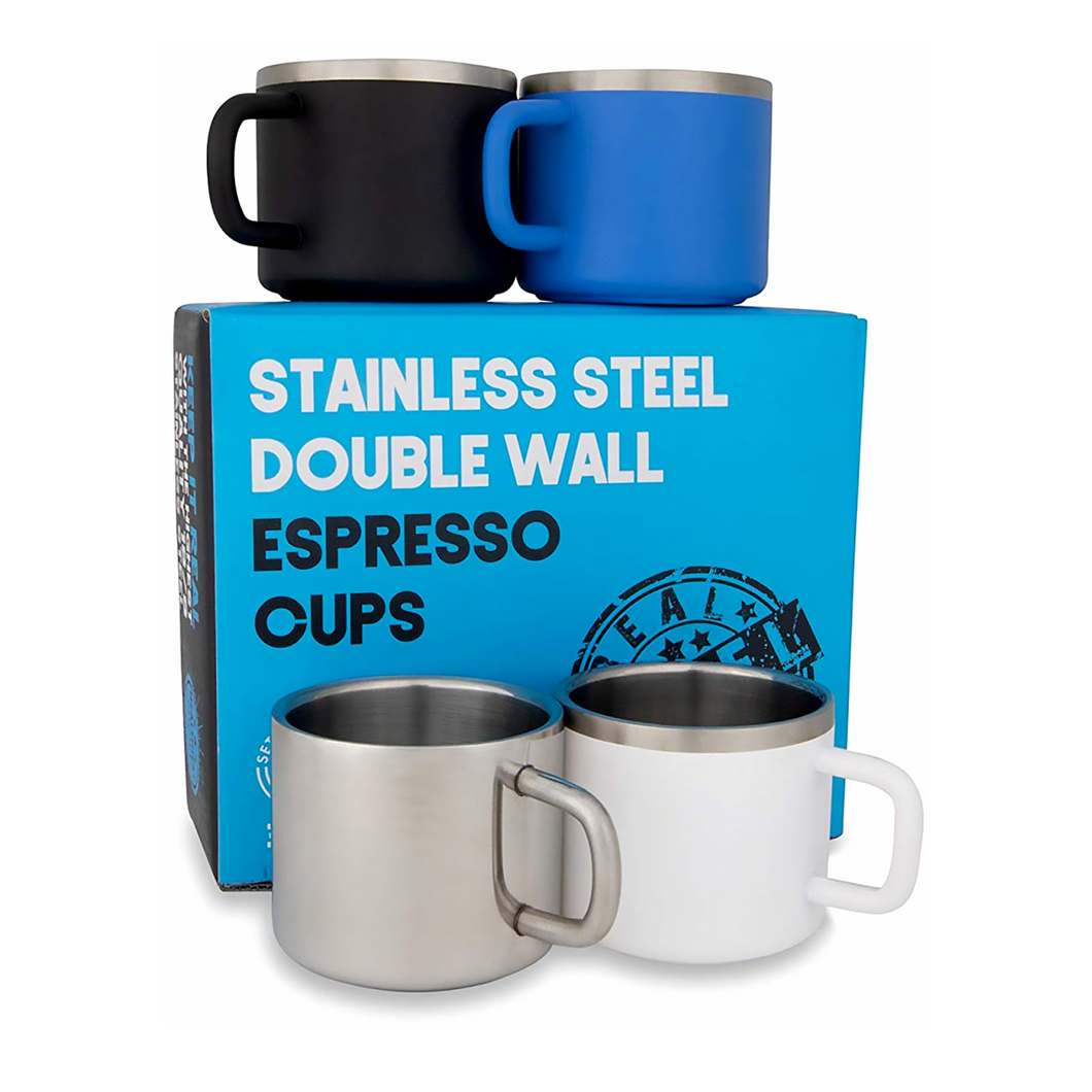 The Little Sipper - Stainless Steel Insulated Espresso Cups (Assorted Color) (Set of 4)