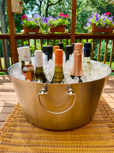 Large Stainless Steel Insulated Beverage Tub: Great Ice Bucket for Bottles of Beer, Wine and Champagne