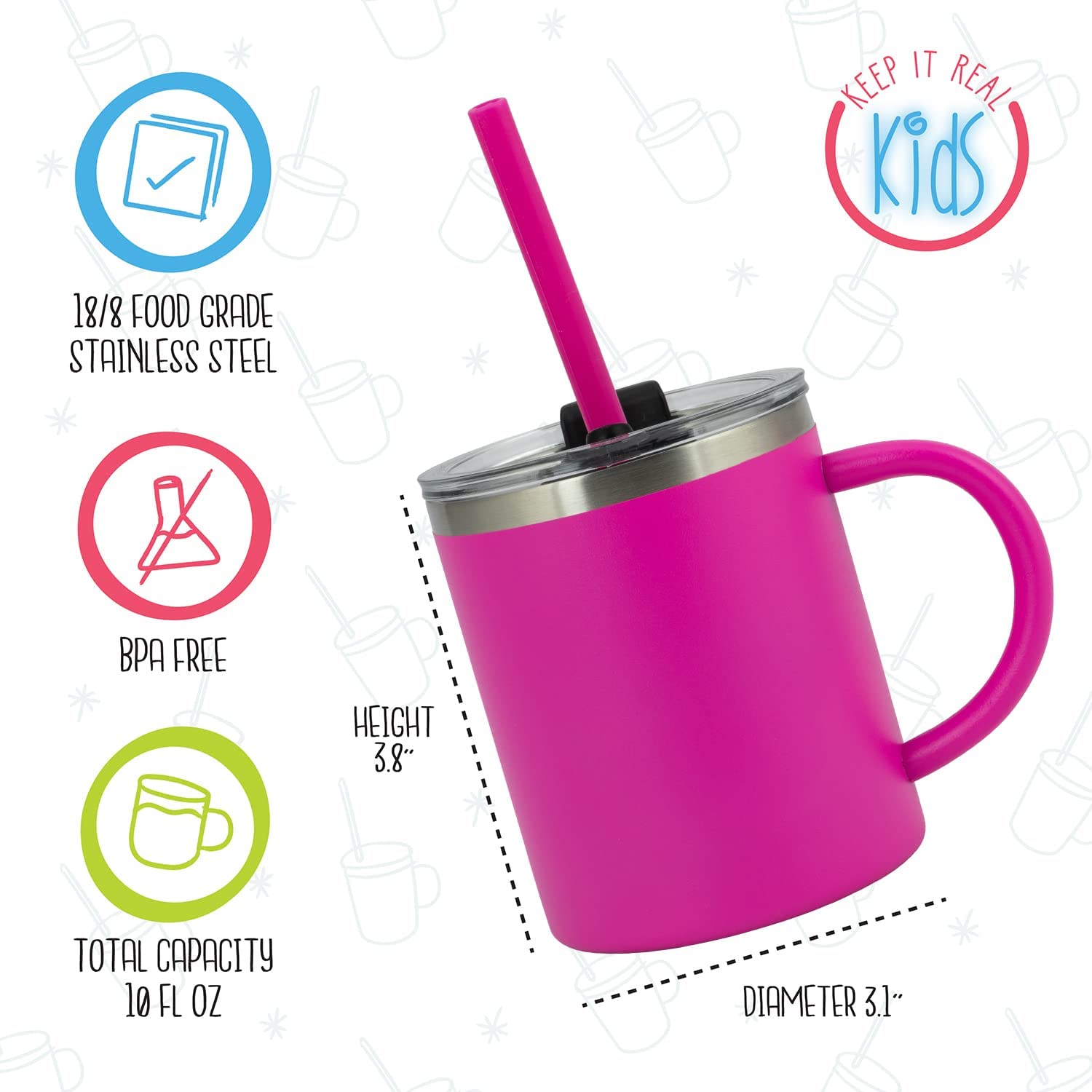 10 oz Kid's Cup with Straw Lid